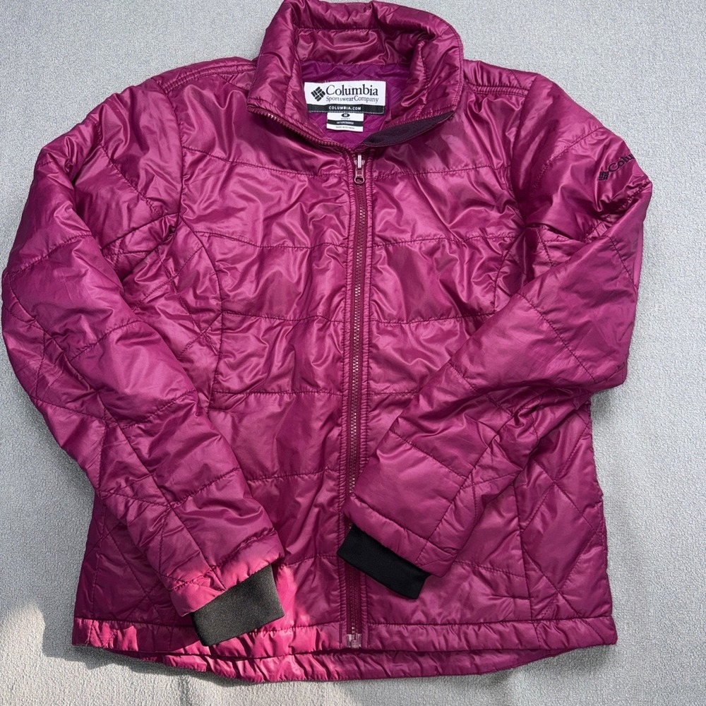 COLUMBIA Women's Interchange Puffer Jacket Coat Dark Pink Burgundy Size med - Picture 1 of 9